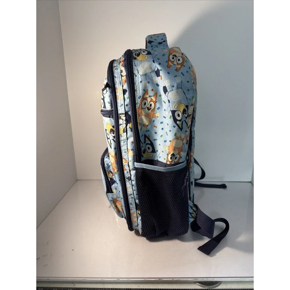 & Bingo Backpack for Girls & Boys, Multi Pocket Bookbag with Adjustable Bluey
